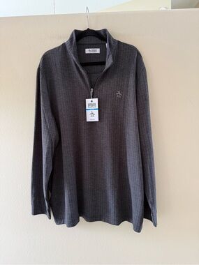 Original Penguin Men's Charcoal Gray Half-Zip Pullover NEW